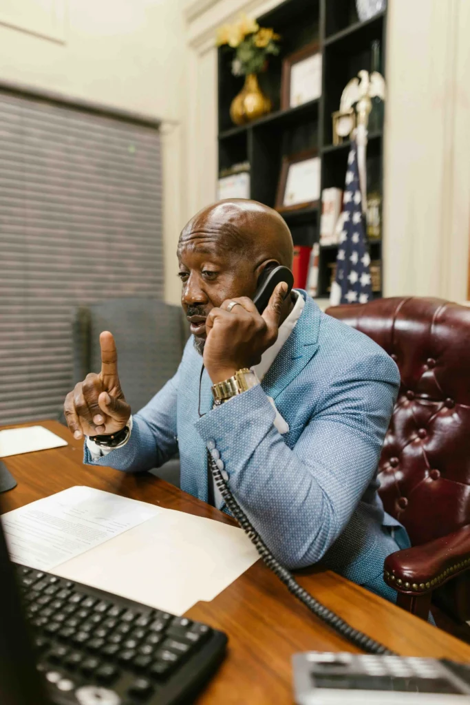 A man taking a phone call