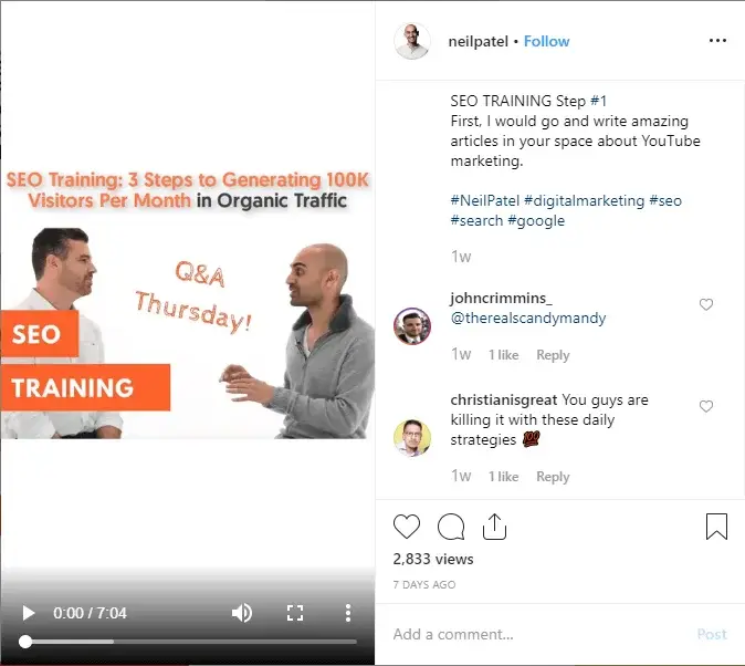 Instagram TV Feed