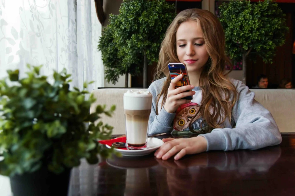 Girl holding a phone