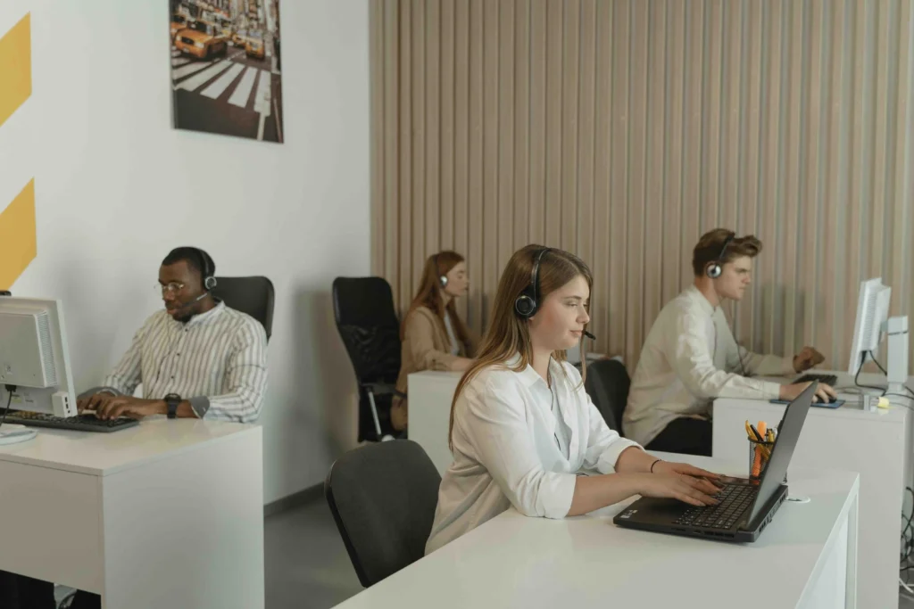 Customer Service agents ready to take a call