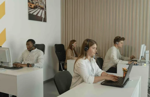 Customer Service agents ready to take a call
