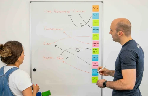 A Man Lecturing about Marketing Strategy